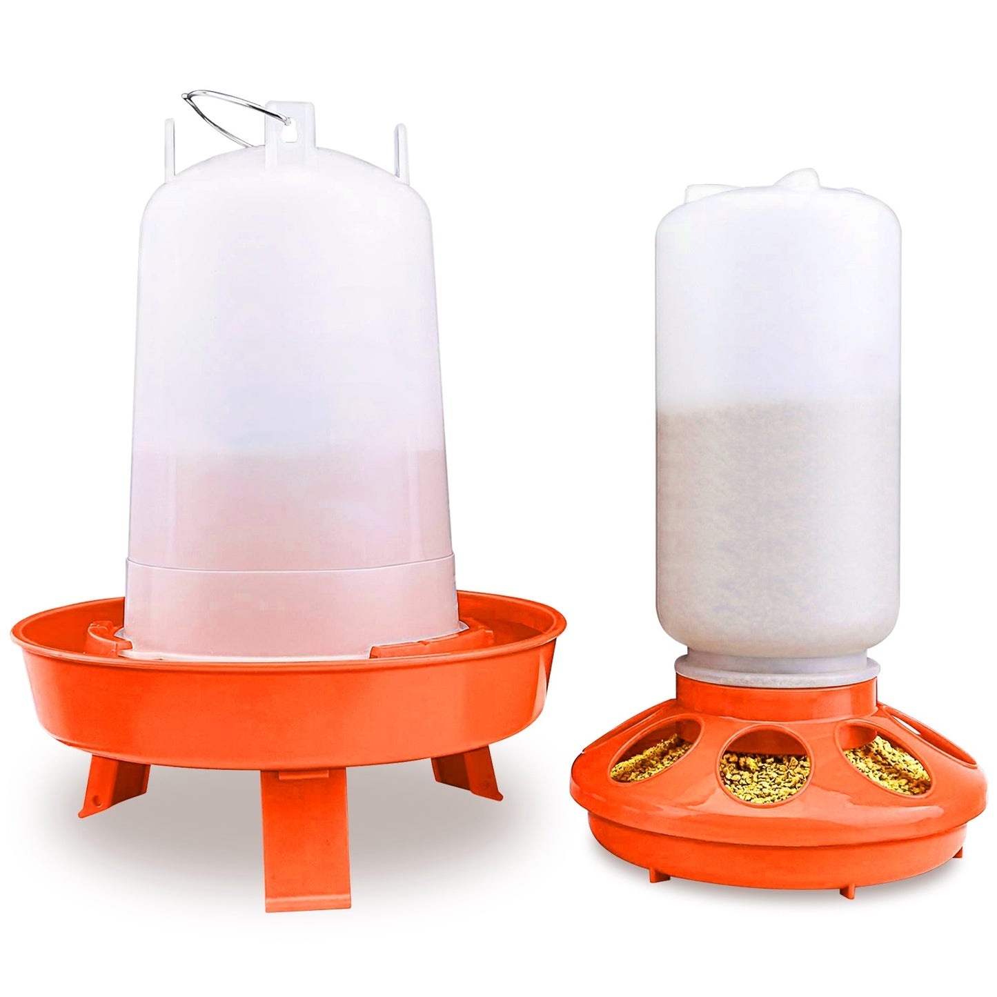 Chicken Feeder Waterer Set 1.5L Hanging Chick Waterer 2.2LBS Height Adjustable Chicken Feeder Poultry Feed Container Kit For Chick Hen Goose Duck