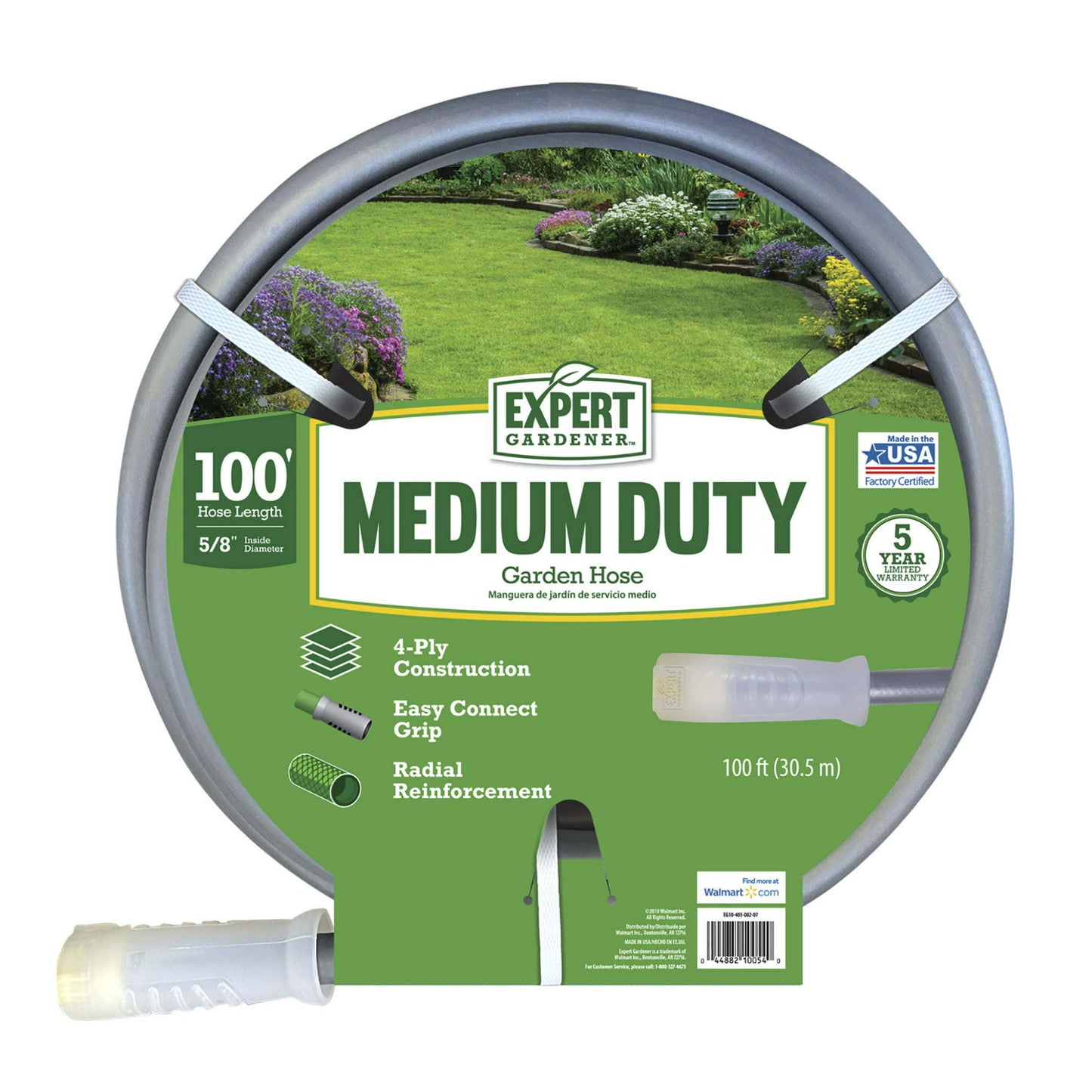 Expert Gardener 100 ft. Medium Duty Garden Hose Gray